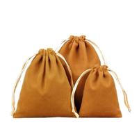 6 sacchetti in velluto, piccoli sacchetti in tessuto con coulisse, sacchetti regalo in velluto, da riempire per gioielli, matrimonio, Natale, compleanno, feste, regalo, 20 x 25 cm, colore cachi