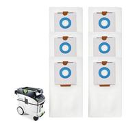 6 sacchetti per aspirapolvere Festool CT 36 | Per CTM 36 E CTL 36 E, per Festool 496186, sacchetto filtrante di grande capacità, accessori di ricambio SC FIS-CT 36