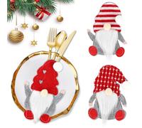 6 sacchetti per posate, goblin natalizia, per Natale, per posate, coltelli forchette e cucchiai, decorazione da tavolo per feste natalizie