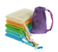 6 sacchetti per sapone con coulisse, sacchetti per sapone fissi, per doccia, doccia, doppio strato di schiuma, sapone per schiuma e asciugatura