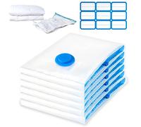 6 Sacchetti Sottovuoto Vestiti Piumoni XL, 100x80cm Sacchi Sottovuoto Jumbo Salvaspazio Buste per Biancheria, Piumini e Cuscini