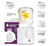 6 scaldabiberon portatili da viaggio, scalda latte veloce in 3 minuti con 6 adattatori, scaldino elettrico per latte materno a 4 temperature ricaricabile per Tommee Tippee, MAM, Dr. Brown, NUK, Medela