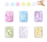 6 scatole di foglie di sapone, 6 profumi, scatole di fiori, 600 fogli di sapone da viaggio, sapone di carta, bolle di sapone per esterni, viaggi, campeggio (limone, latte, rosa, gelsomino, uva,