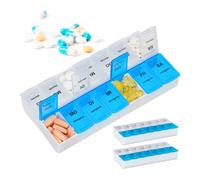 6 scatole per pillole, contenitore medicinali, 7 giorni, 2 vani