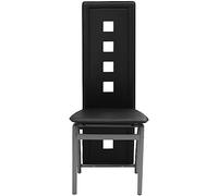 6 sedie da pranzo in ecopelle nera - Set moderno per soggiorno e cucina, durevole e confortevole, facile da pulire, ideale per famiglie e ospiti