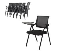 6 sedie ergonomiche in rete con schienale alto e braccioli per tablet, per sale riunioni, ricevimenti degli ospiti e aree di attesa, design confortevole e salvaspazio