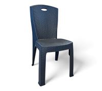 6 Sedie impilabili da interno ed esterno giardino in resina effetto rattan antracite senza braccioli Roma