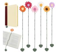 6 segnalibri a forma di fiore all'uncinetto, 6 stili, segnalibri fatti a mano, per gli amanti dei libri e degli insegnanti, accessori da lettura, libri, fascino