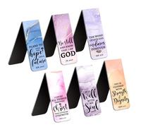 6 segnalibri magnetici con versi biblici per donne e uomini amanti dei libri, design pastello Scritture religiose, accessori per libri, regali cristiani per gli amanti della lettura 1