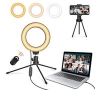 6" Selfie Ring Light con supporto Desktop LED Circle Light 3000K-6000K Dimmerabile Led Camera Ring Light con Bluetooth, USB Ringlight per YouTube e TikTok Live Stream/Trucco