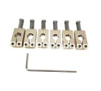 6 Selle Per Ponte Per Chitarra Elettrica In Ottone O Acciaio Con Foro Rotondo Pre-scanalato(Gold)