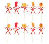 6 Set/10 Pezzi Decorazioni Per Torta Anno Topper Festivi