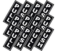 6 Set Adesivo per Porta Push Pull Nero in Carta, Set Chiaro | Ufficio e Lobby, Rimozione senza Residui, Testo Visibile da Lontano, per Vetro e Partizioni in Plastica