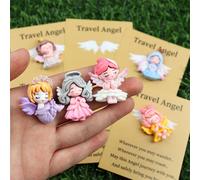 6 Set Affascinante Statuina Angel Principessa, "L'Angelo Viaggiatore Ti Riporta a Casa", Biglietto d'Amore Multifunzionale, Perfetto Per Compleanni, Festa della Mamma, Festa del Papà 6 setCarta tessil