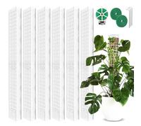 6 set di bastoncini di muschio per piante rampicanti, 61 cm, in plastica, con 3 picchetti, 2 nastri in velcro, 30 m, supporto per rampicanti Monstera, asta per piante rampicanti Monstera