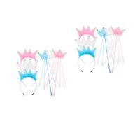 6 set di cerchietti per capelli da principessa delle fate, corone e bastoncini
