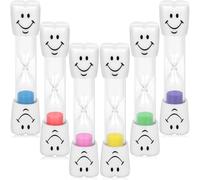 6 Set di Clessidre per Bambini, con Clessidra, Clessidra Bambini, Clessidra 2 Minuti/3 Minuti, Clessidra, Lavarsi i Denti Smiley, Set di Clessidra, Timer Clessidre per e Adulti,Casa,Ufficio,Giochi