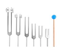 6 Set Di Forchetti Di Sintonizzazione, For La Guarigione Del Suono, Vibrazioni, Strumento Musicale, Bilanciamento, Guaritori, Con Martello In Silicone, (12 8Hz, 256Hz, 512Hz, 1024Hz, 2048Hz, 4096Hz)