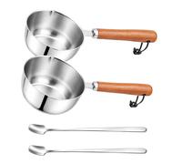 6 Set di mini scaldaburro da 150 ml e 300 ml | Pentolino in acciaio inox con
