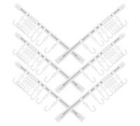 6 Set Gancio da Parete Scorrevole Adesivo Bianco, Plastico, Multiuso | Wall Hook, Gancio per Rotaia Scorrevole, No Trace Hooks, Ganci da Muro Adesivi, per Bagno e Spazi Compatti