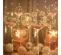 6 set - Palloncini a LED luminosi BoBo, palloncini ad elio con luci lampeggianti, luci calde e colorate, forniture luminose per decorazioni di matrimoni e feste 1 set,6 set,3 setPolicloruri di vinile