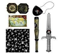 6 Set Pirata, Sciabola Pirata, Maschera Per Occhi Pirata, Fascia Per Teschio, Oggetti Di Scena Pirata Simulazione, Decorazioni Di Halloween, Decorazioni Per Feste A Tema