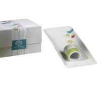 6 Set Portatovaglioli 2 Anelli + Piattino 22 cm in Porcellana con Scatola Regalo