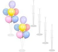 6 Set Supporti per Palloncini, con Bastoncini e Base Trasparente per Decorazioni Feste di Compleanno e Eventi Speciali, Ideale per Palloncini a Elio, Decorazioni Compleanno 30 Anni