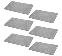 6 Set Tovagliette Feltro Hellgrau 44x30 cm Rettangolari Qualità Premium