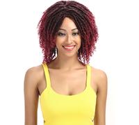 6" Short Dreadlock Wig Twist Wigs for Black Women Short Curly Synthetic Wigs (17