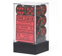 Cubo - 16mm - Traslucido Fumare/Red (Set di Dadi 12 X W6)