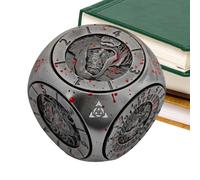 6-Sided Metal Spinner Dice, Table Game Spinner with Magnetic Storage Box, Portable Entertainment Game Supplies for Family, Bar, Competition, Leisure, Gatherings