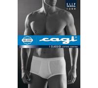 6 SLIP ALTO MUTANDA CAGI 1200 100% COTONE COSTINA BIANCO TG: 4 5 6 7 8 APERTURA