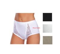 6 Slip Culotte Donna Cotone Pizzo Nero Bianco Vita Alta Mutande Mutandina Jadea