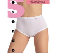 6 slip culotte donna ESSENDO cotone bielastico Tg 8/3XL maxi NERO art.B4002