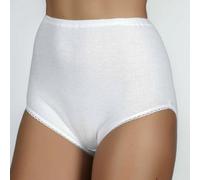 6 Slip culotte donna Moretta, alte in cotone a costine, sgambature pizzo art 44