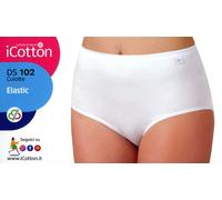 6 slip culotte maxi vita alta elasticizzato da donna e in cotone elastico DS102