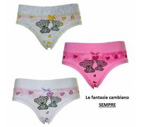 6 Slip da bambina Emy in cotone fantasia con elastici tubolari comfort - Bimba F