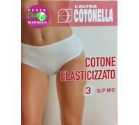 6 SLIP DONNA COTONELLA COTONE ELASTICIZZATO 3940 MUTANDINE INTIMO MUTANDE MIDI