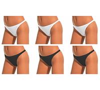 6 Slip tanga donna l'altra COTONELLA cotone elastico 3161 (4, 3BIANCHI/3NERI)