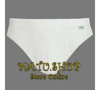 6 Slip Uomo CIELLEGI Zeus 100% Filo di Scozia Rasato Bianco Elastico Esterno