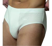 GARDA - 6 Slip Uomo 100% Cotone Mercerizzato, Slip Alto, Elastico ricoperto, con Ricamo Art. 0926 (Bianco, 4/M)
