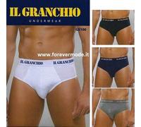 6 Slip uomo Il Granchio in cotone elasticizzato con elastico loggato art. GS100