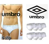 6 SLIP UOMO UMBRO art 700 Bianchi Intimo ELASTICIZZATO BIELASTICO MUTANDA BOXER