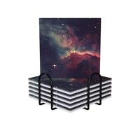 6 sottobicchieri con supporto, sottobicchieri in ceramica per tipi di tazze, sottobicchieri con campo stellare nello spazio profondo per bevande, protezione da tavolo, sottobicchieri assorbenti per