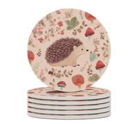 6 sottobicchieri in ceramica a forma di riccio, sottobicchieri per tavolino da caffè, design antiscivolo, sottobicchiere assorbente, sottobicchiere rotondo, per vino, birra, tavolo, regali di
