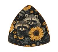 6 sottobicchieri in pelle in microfibra, set di sottobicchieri decorativi per ristoranti, tappetini triangolari per la maggior parte delle tazze, girasoli procione