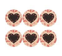 6 sottobicchieri in pelle per bevande, sottobicchieri per biglietti di San Valentino per protezione da tavolo, sottobicchieri per tazze da 10,2 cm, per tavolino da caffè, tappetino antiscivolo per