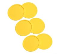 6 sottobicchieri in silicone con fondo in gomma antiscivolo, forma rotonda per un efficiente assorbimento dell'acqua e protezione dal calore delle superfici (giallo)