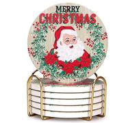 6 sottobicchieri Rotondi in Ceramica Verde con Supporto: Moderni, Decorativi, Versatili, Pronti Come Regalo(05,11cm)